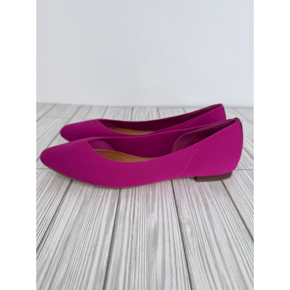 Corso Como Julia shoes women's 9 ballet flat pointed toe knit loafers fuchsia - Picture 3 of 8